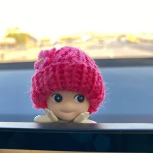 Sonny Angel Beanie Fuschia PINK Flowers, Beanie Only, NO DOLL